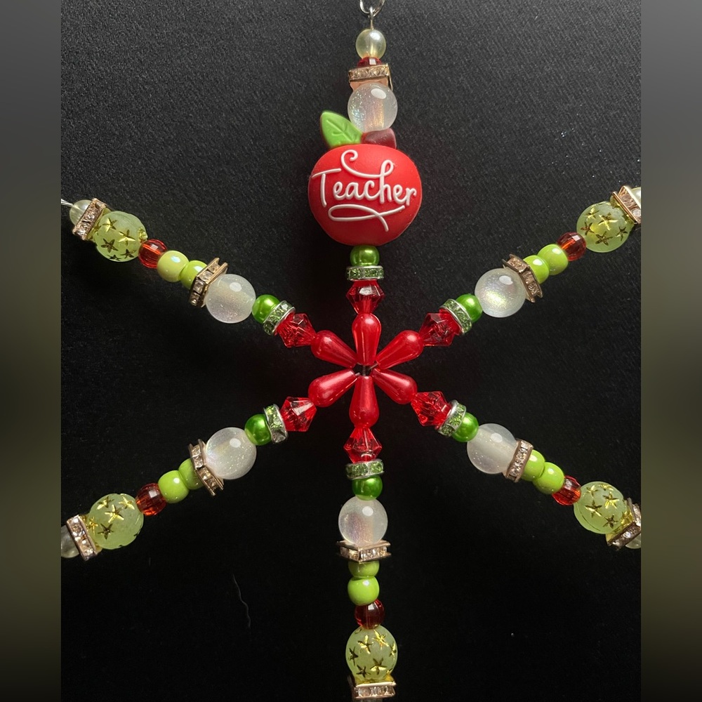 Handcrafted TEACHER Ornament - One of a Kind!